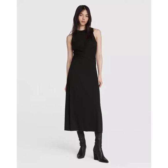 Rag & Bone Rose Nylon Wrap Dress Black Women's Size M NWT